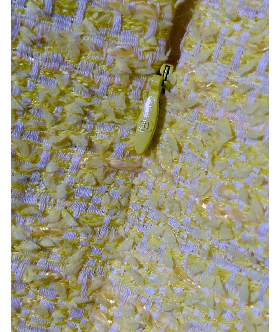 CHANEL Желтая хлопковая юбка миди, фото 4
