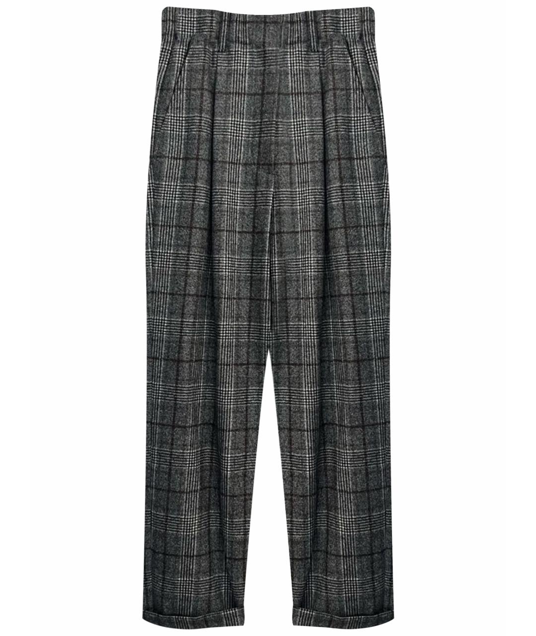 BRUNELLO CUCINELLI Серые шерстяные брюки широкие, фото 1