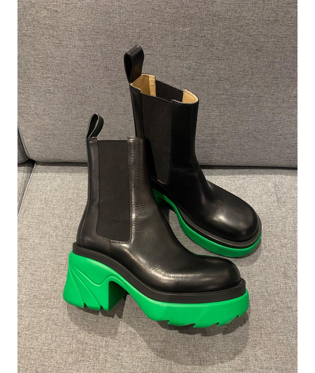 BOTTEGA VENETA Черные кожаные ботильоны, фото 8