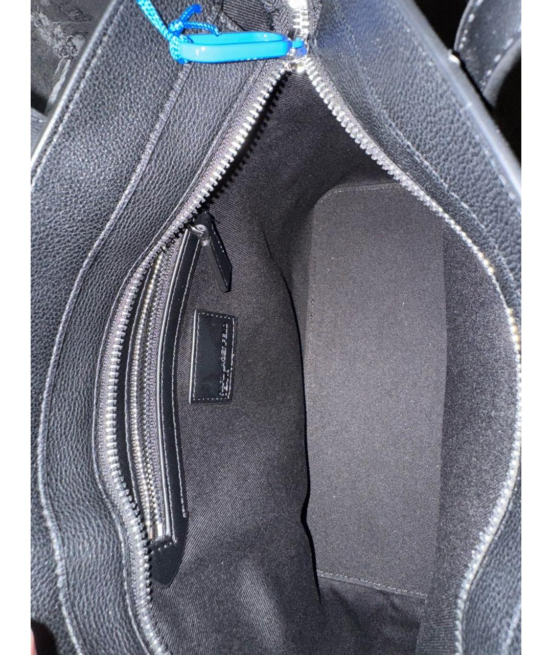 KARL LAGERFELD Черная сумка с короткими ручками из искусственной кожи, фото 4