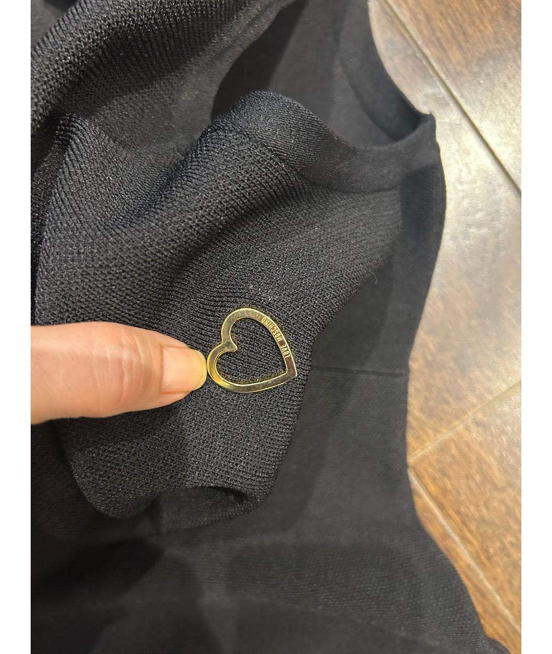 LOVE MOSCHINO Черное вискозное платье, фото 4