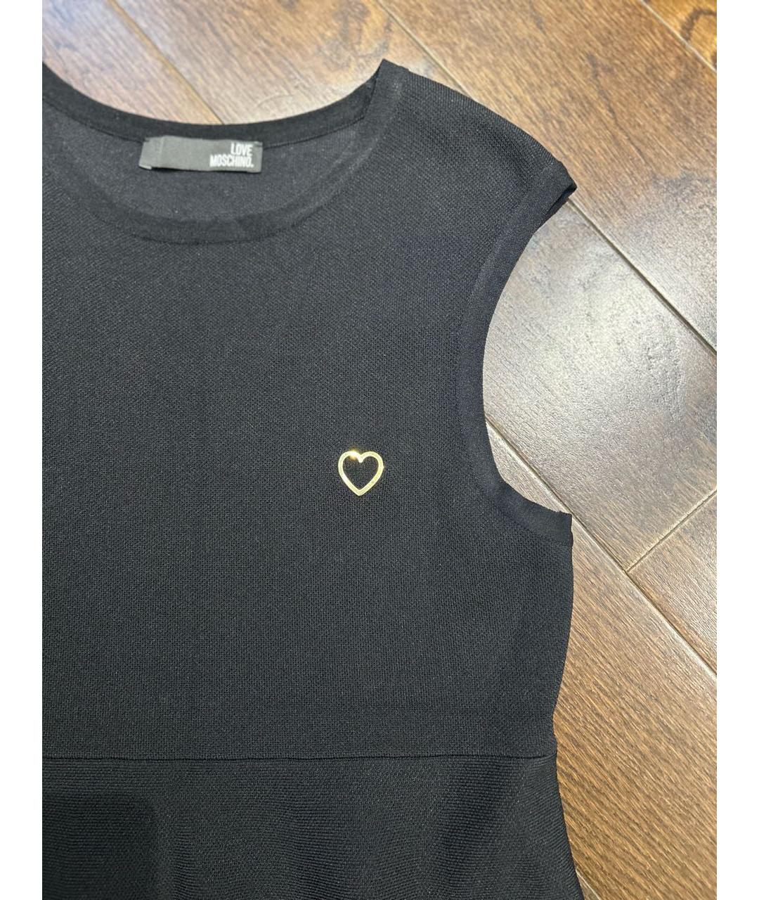 LOVE MOSCHINO Черное вискозное платье, фото 3