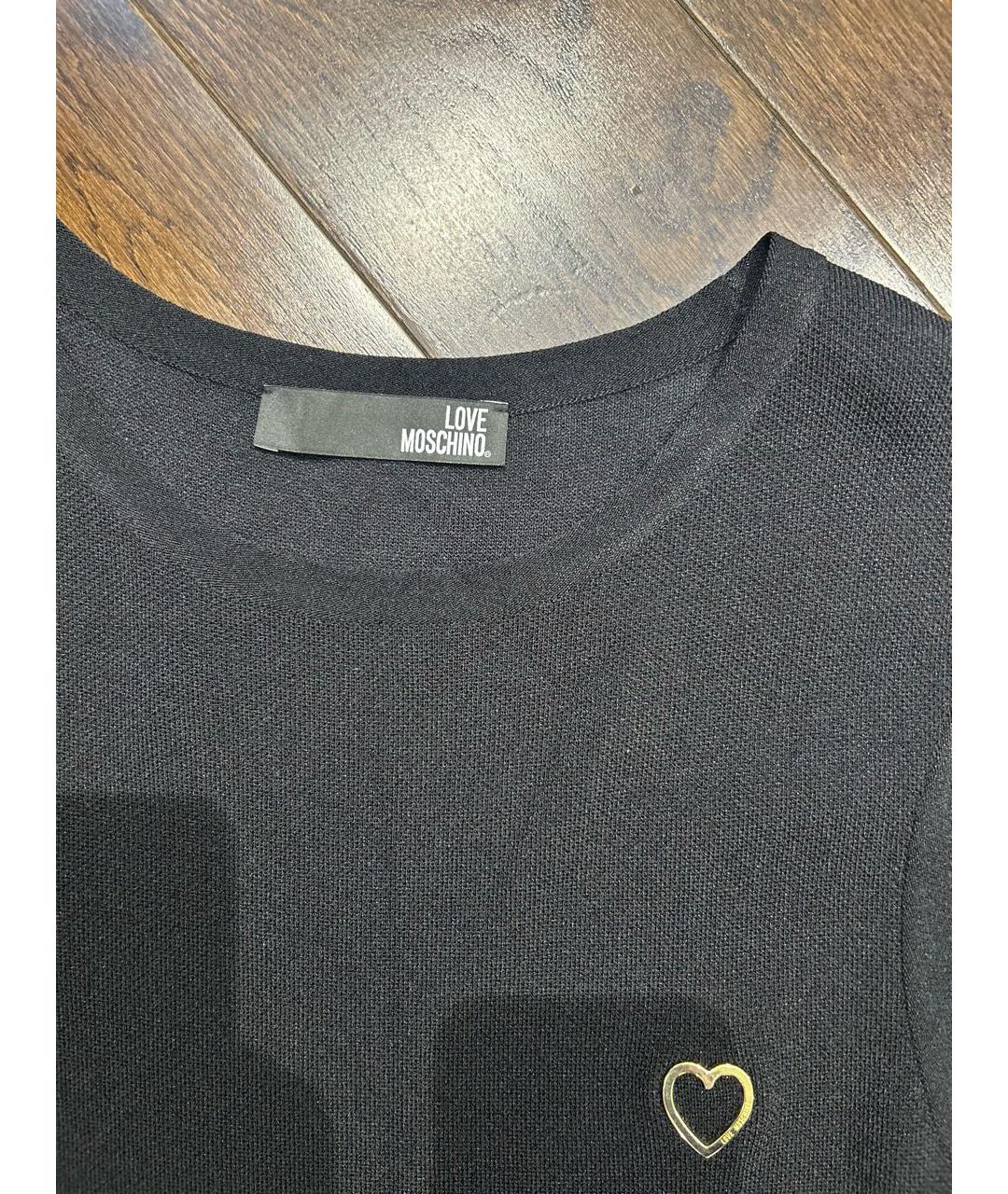 LOVE MOSCHINO Черное вискозное платье, фото 6