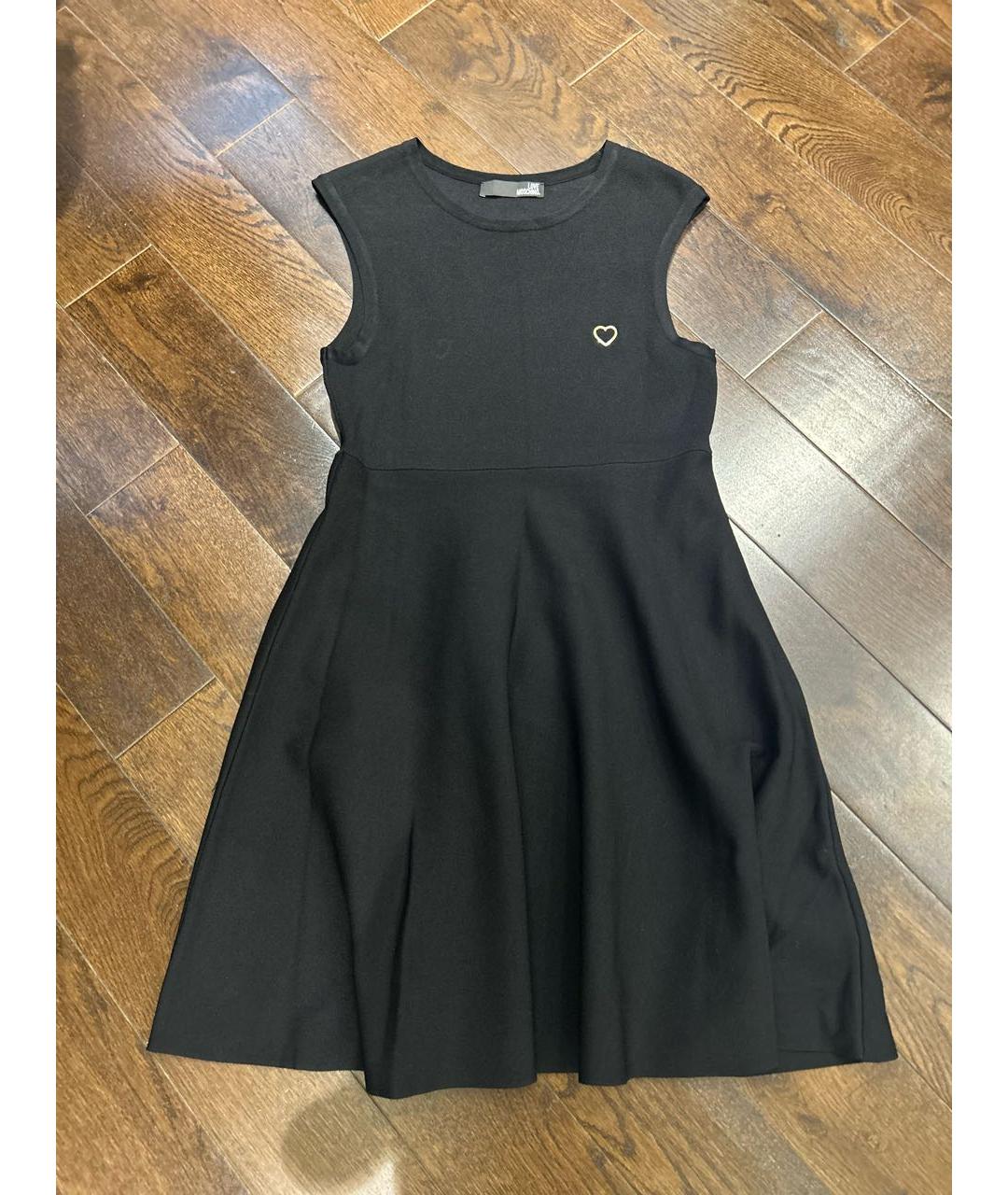 LOVE MOSCHINO Черное вискозное платье, фото 9