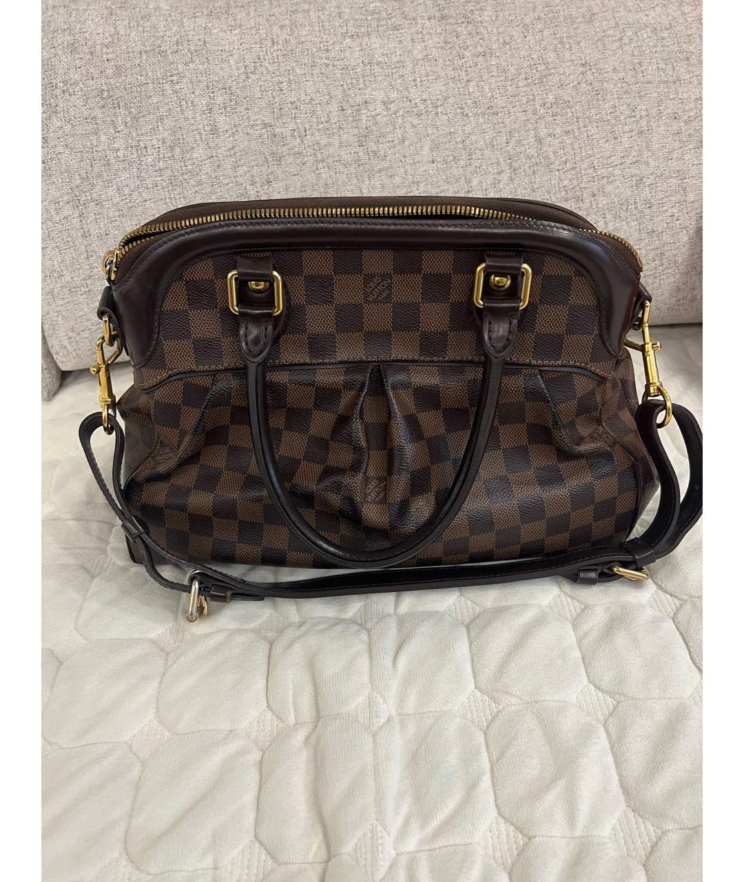 LOUIS VUITTON Коричневая кожаная сумка с короткими ручками, фото 2