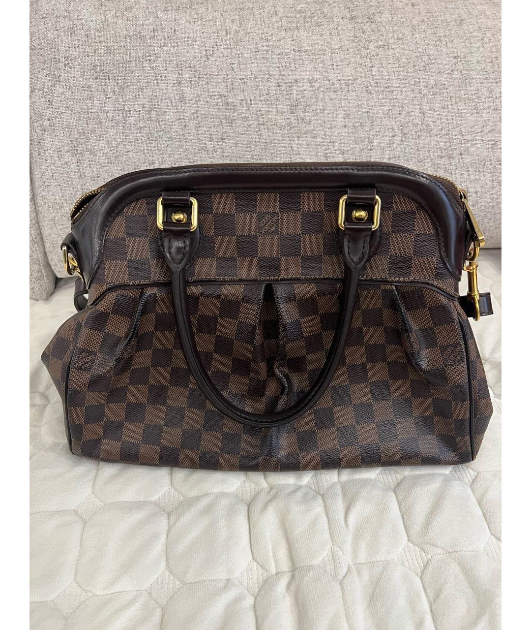 LOUIS VUITTON Коричневая кожаная сумка с короткими ручками, фото 8