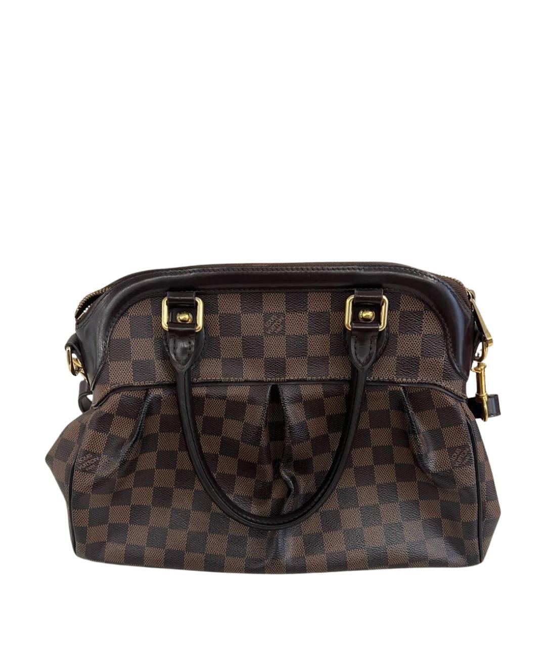 LOUIS VUITTON Коричневая кожаная сумка с короткими ручками, фото 1