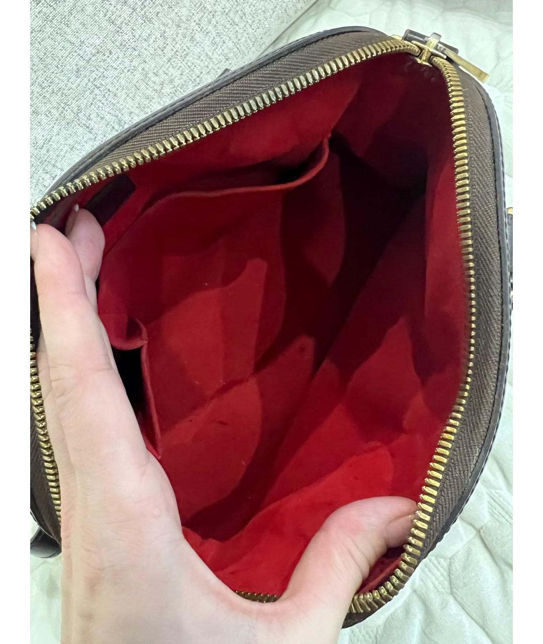 LOUIS VUITTON Коричневая кожаная сумка с короткими ручками, фото 3