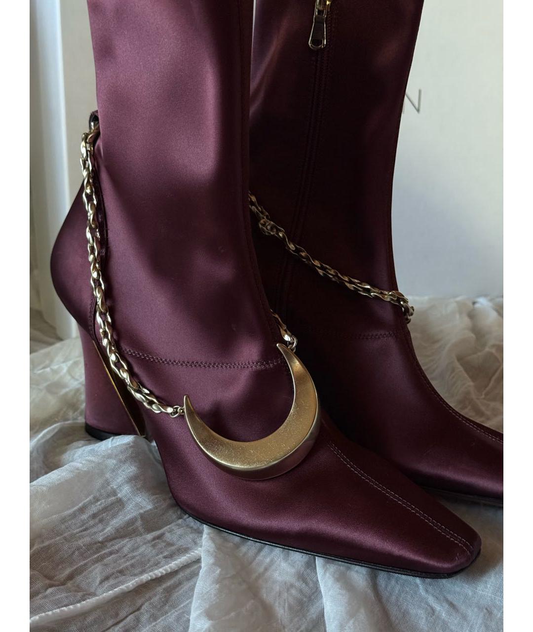 ZIMMERMANN Бордовые текстильные ботильоны, фото 7