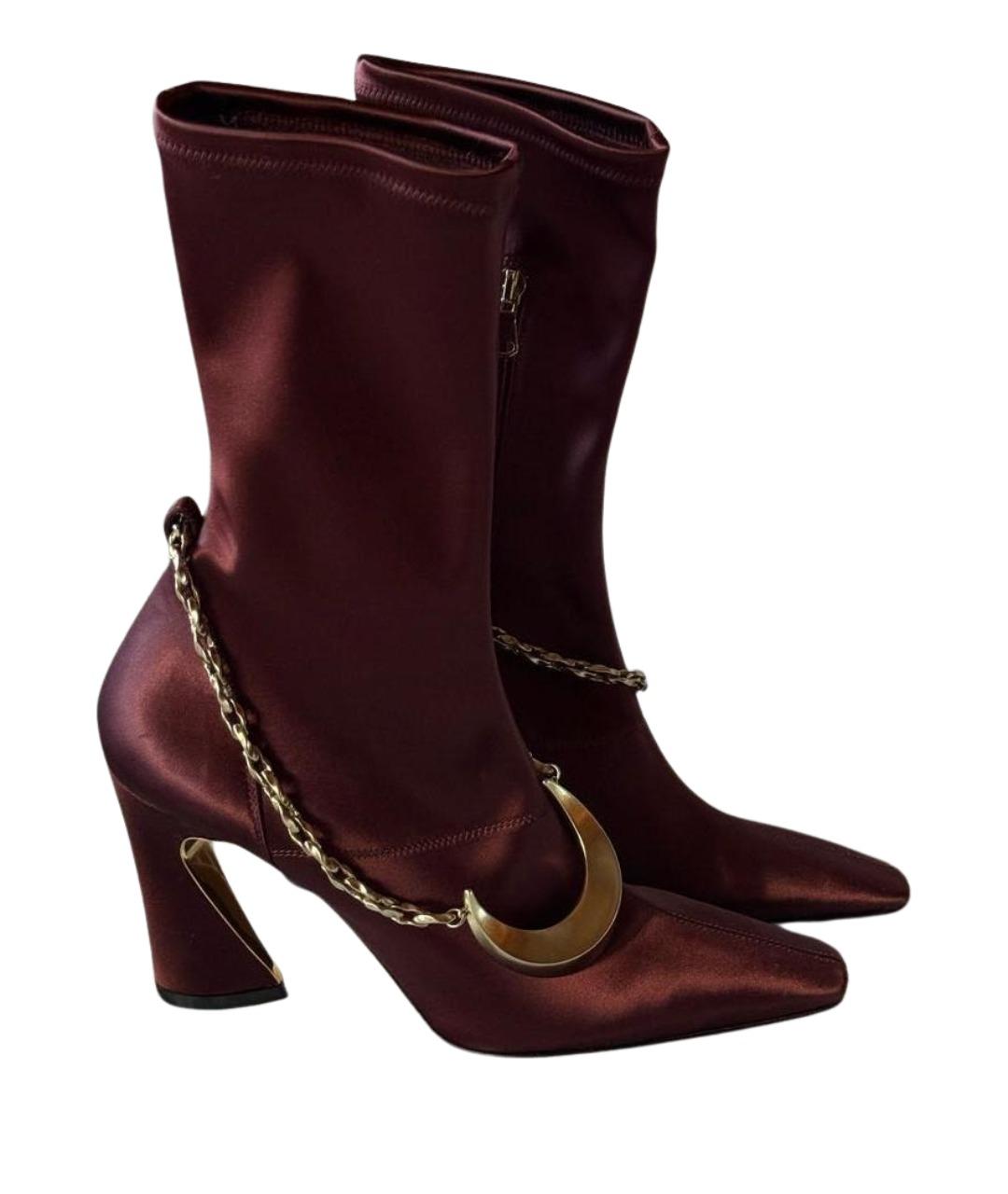 ZIMMERMANN Бордовые текстильные ботильоны, фото 1