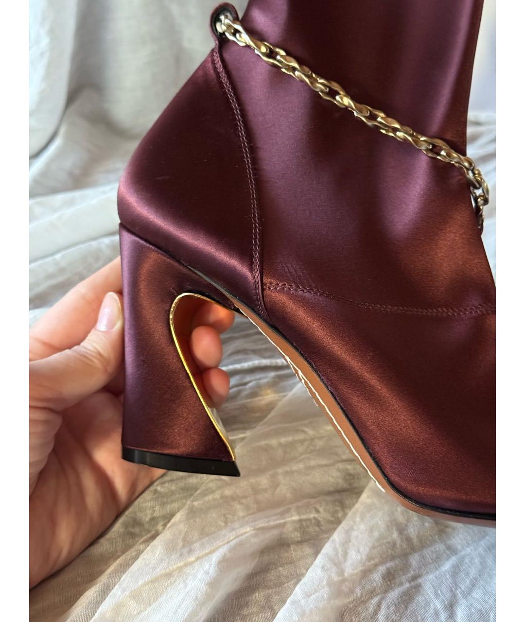 ZIMMERMANN Бордовые текстильные ботильоны, фото 5