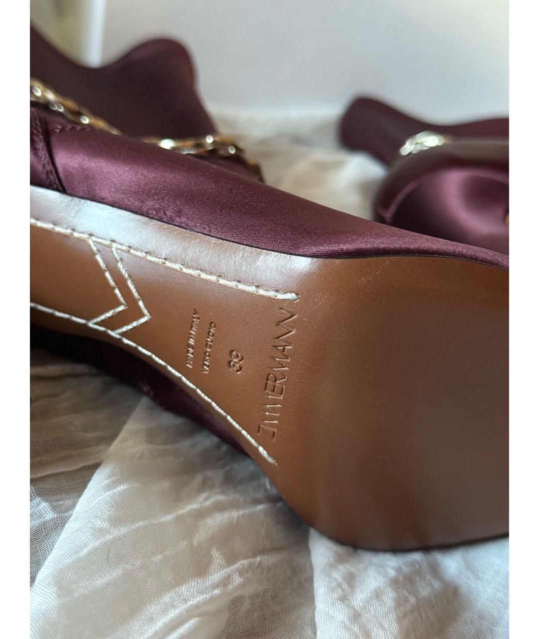 ZIMMERMANN Бордовые текстильные ботильоны, фото 4