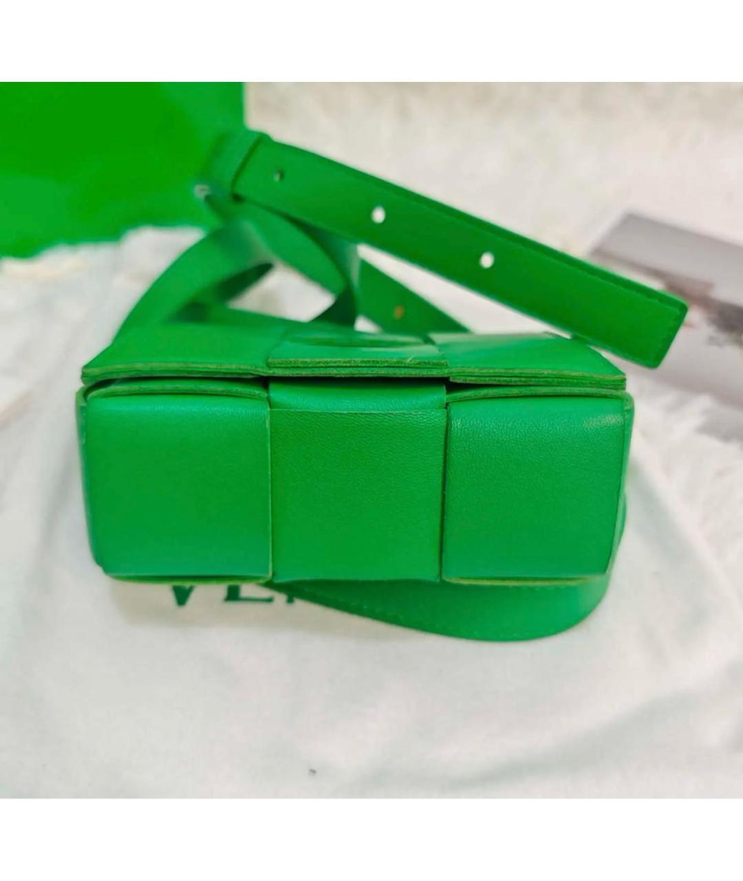 BOTTEGA VENETA Зеленая кожаная сумка через плечо, фото 3