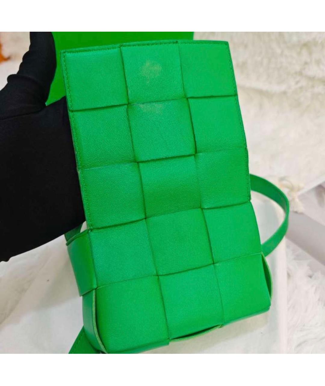 BOTTEGA VENETA Зеленая кожаная сумка через плечо, фото 8