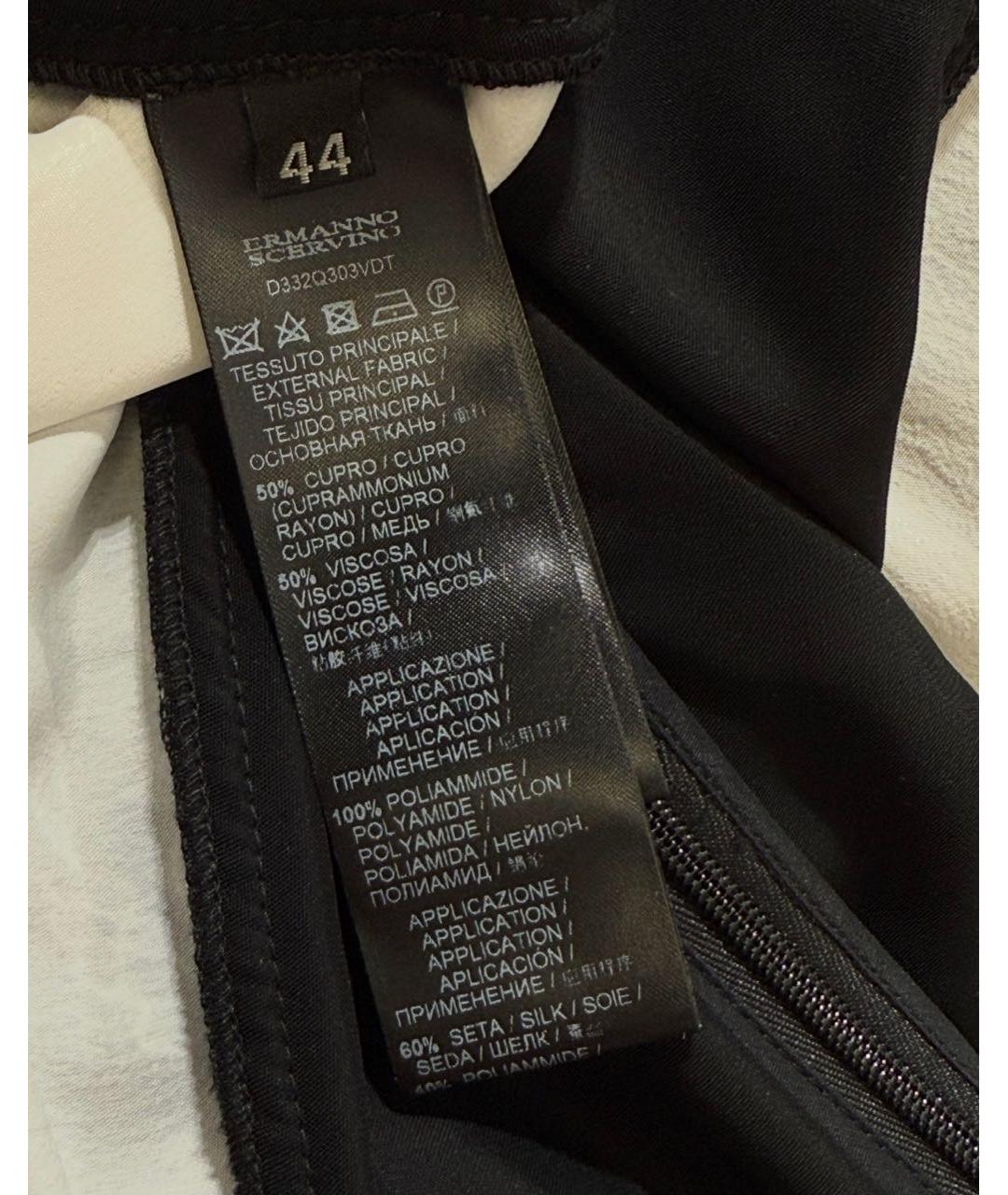 ERMANNO SCERVINO Черное вискозное коктейльное платье, фото 8
