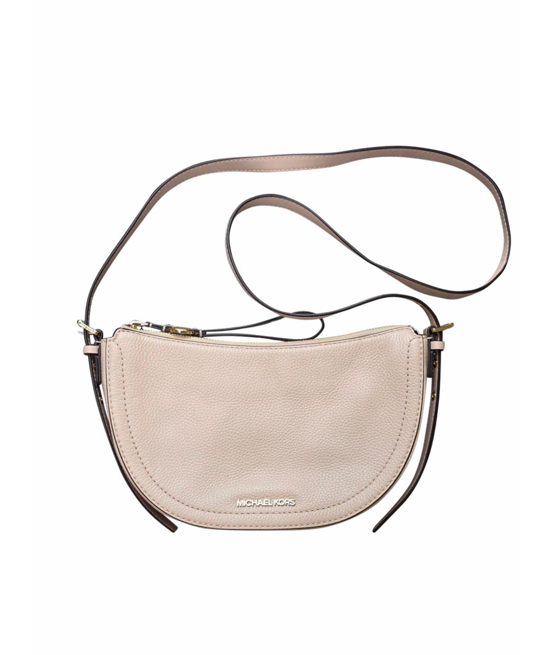 MICHAEL KORS Бежевая кожаная сумка через плечо, фото 1