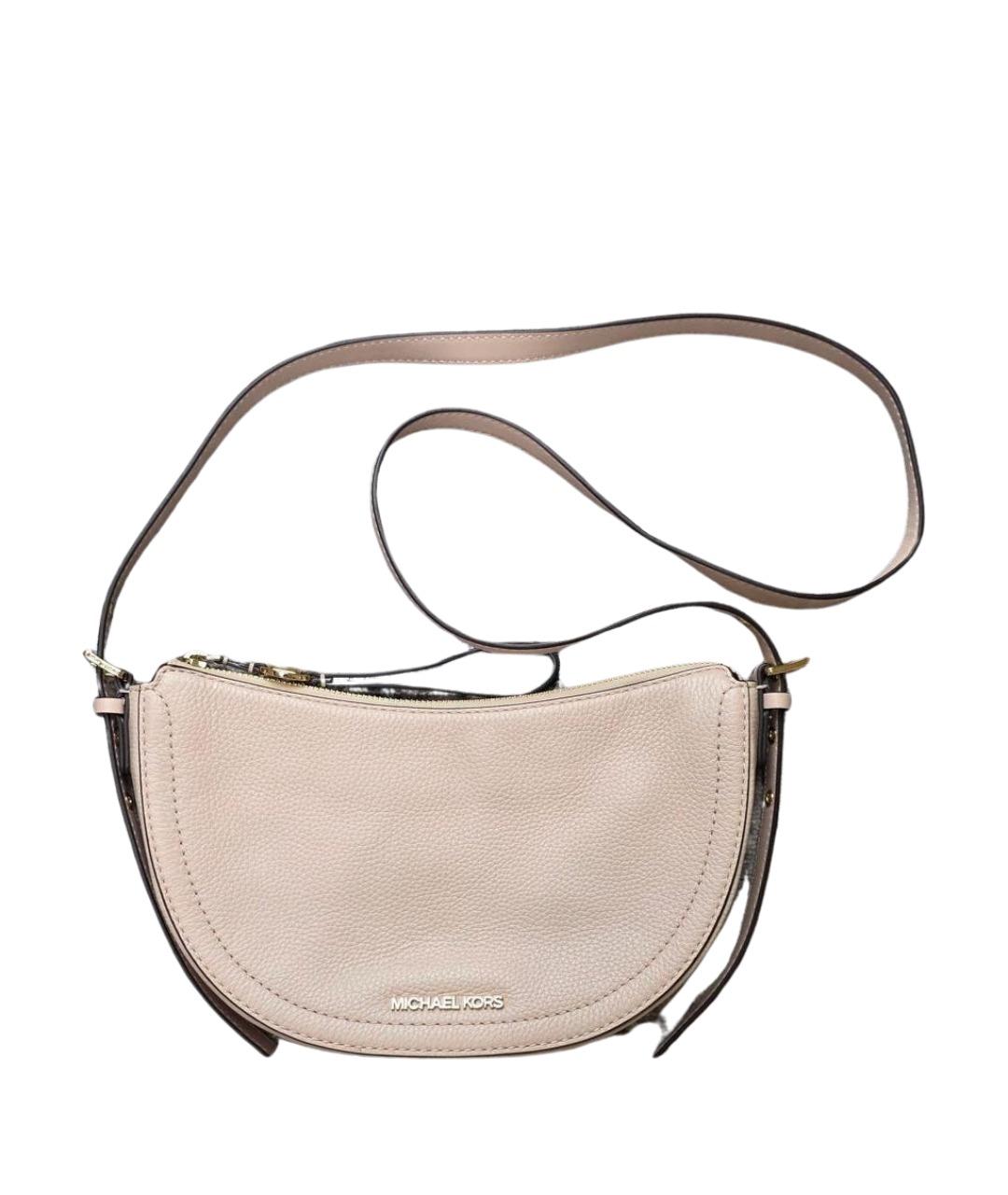 MICHAEL KORS Бежевая кожаная сумка через плечо, фото 2