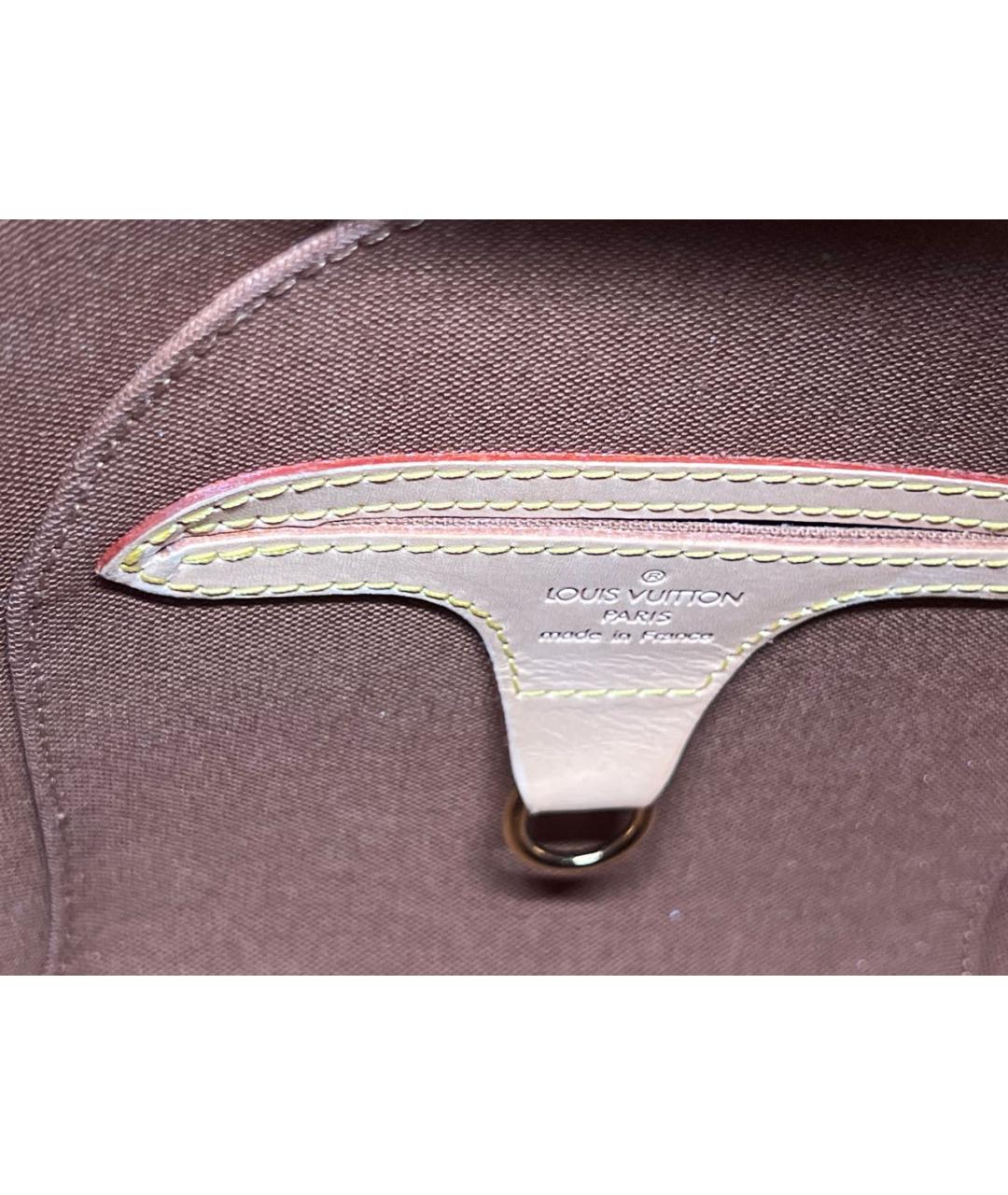 LOUIS VUITTON Коричневая кожаная сумка с короткими ручками, фото 5