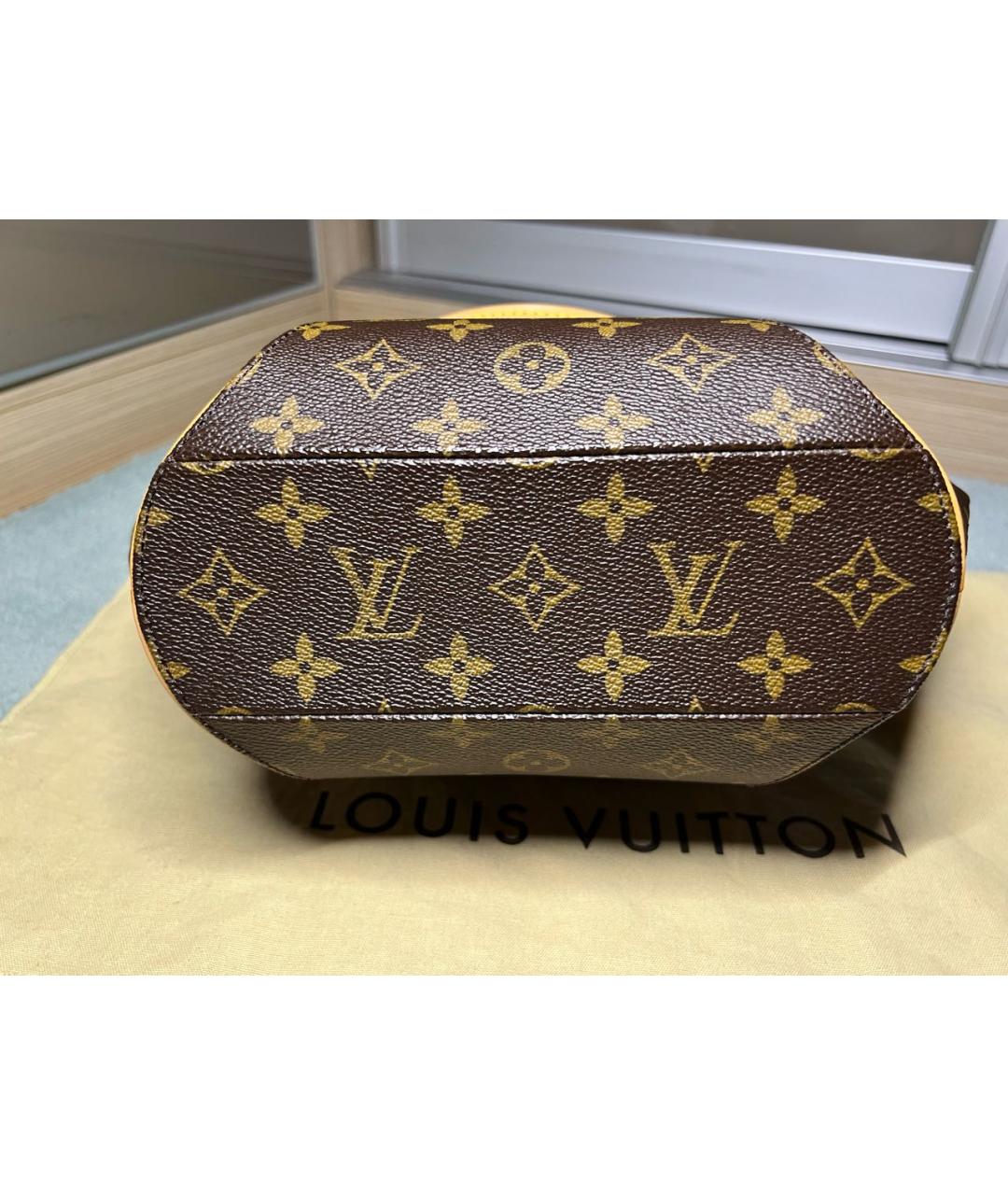 LOUIS VUITTON Коричневая кожаная сумка с короткими ручками, фото 3