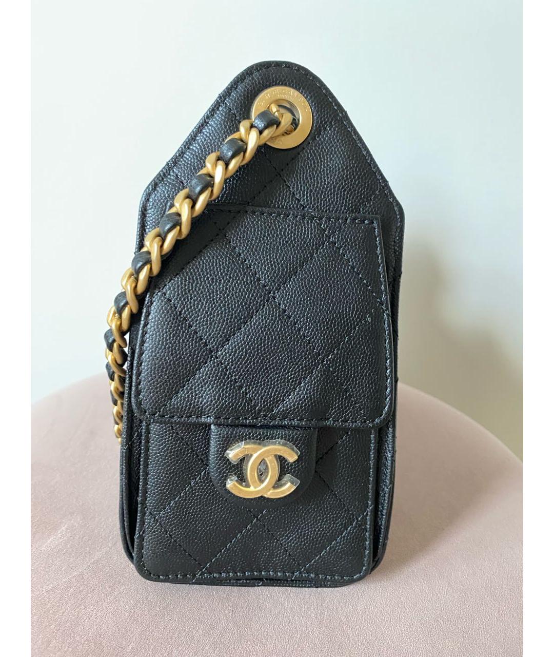 CHANEL Черная кожаная сумка тоут, фото 2