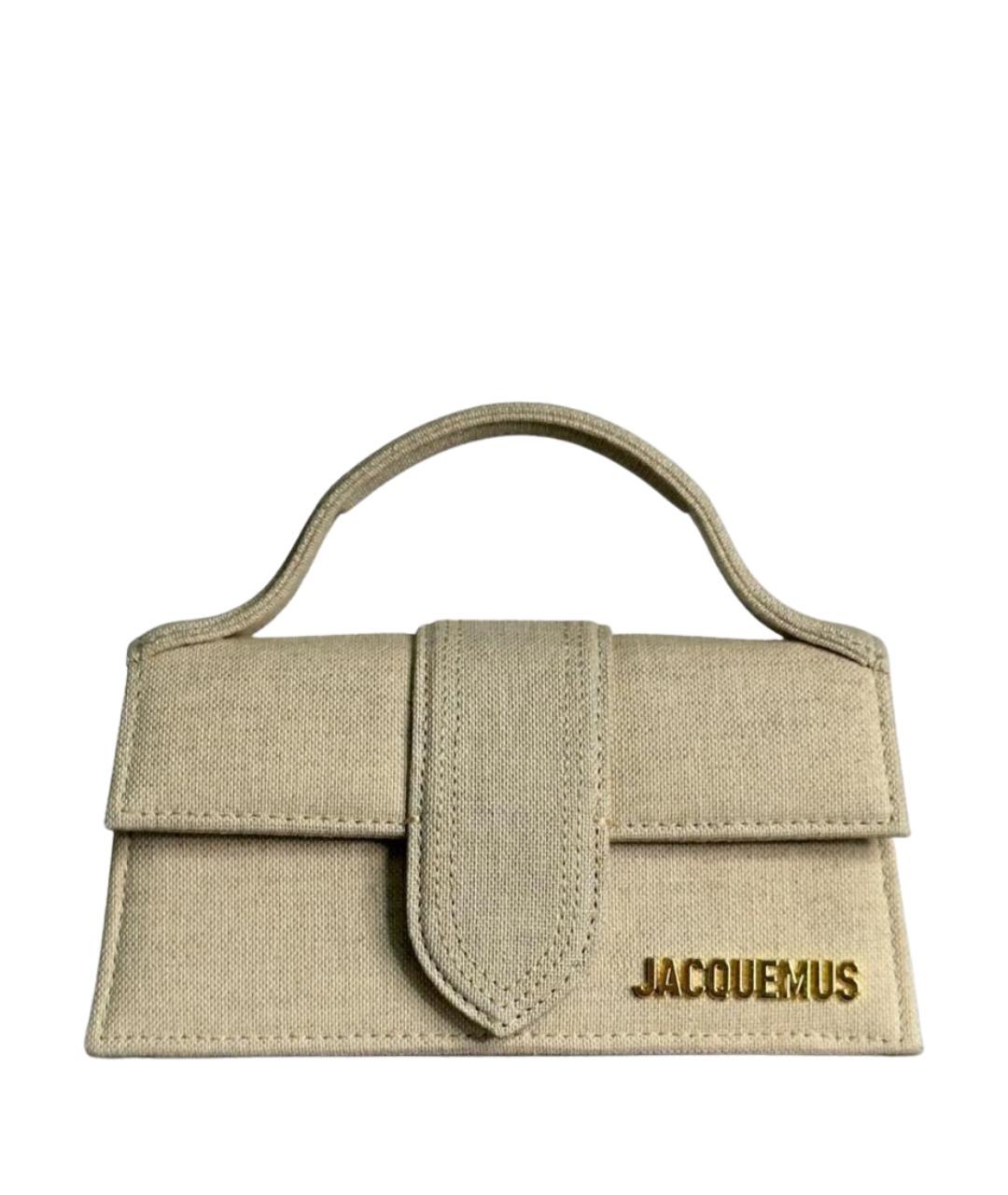 JACQUEMUS Бежевая хлопковая сумка с короткими ручками, фото 1