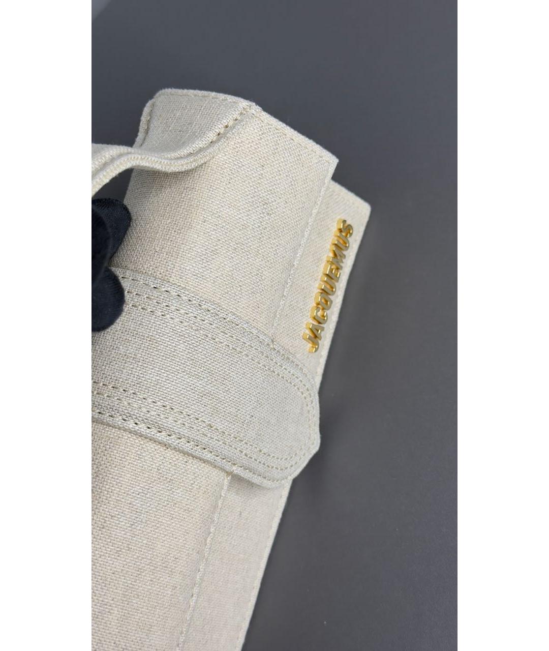 JACQUEMUS Бежевая хлопковая сумка с короткими ручками, фото 8