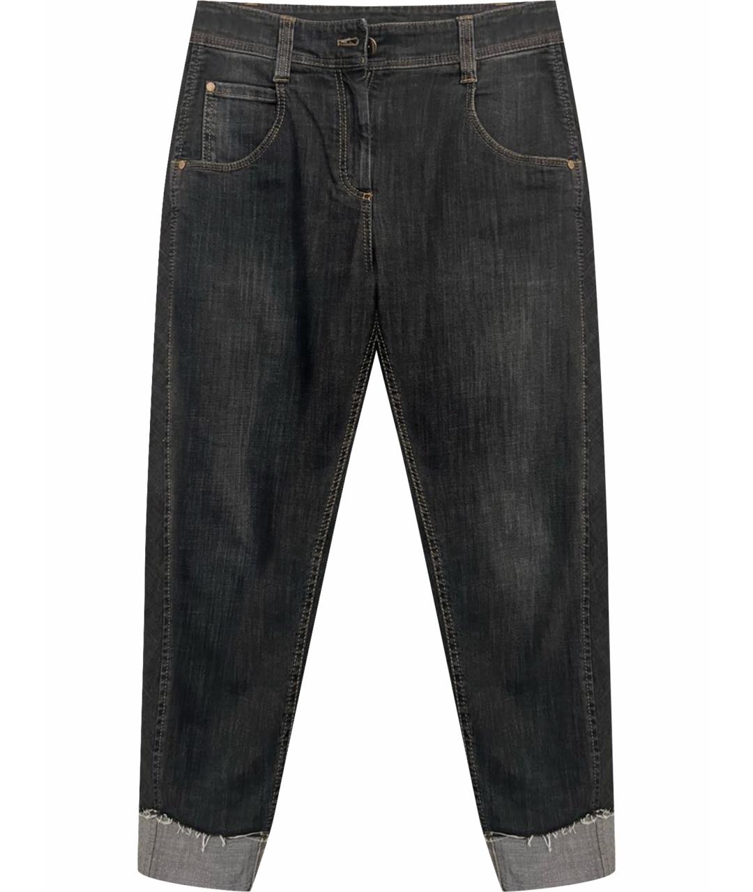BRUNELLO CUCINELLI Антрацитовые хлопковые джинсы слим, фото 1