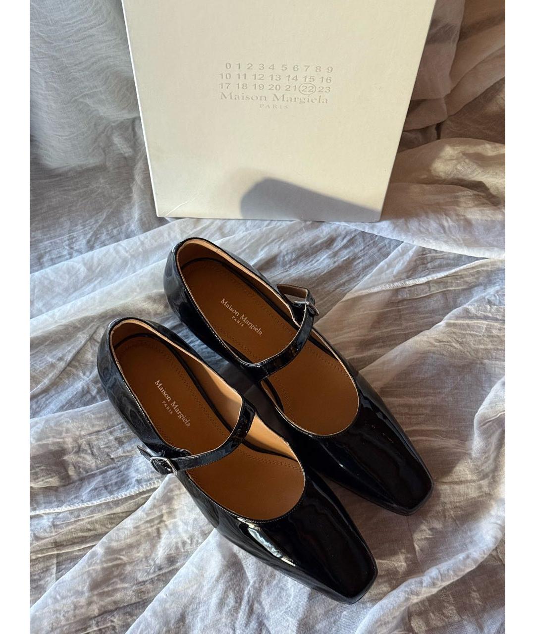 MAISON MARGIELA Черные туфли из лакированной кожи, фото 2