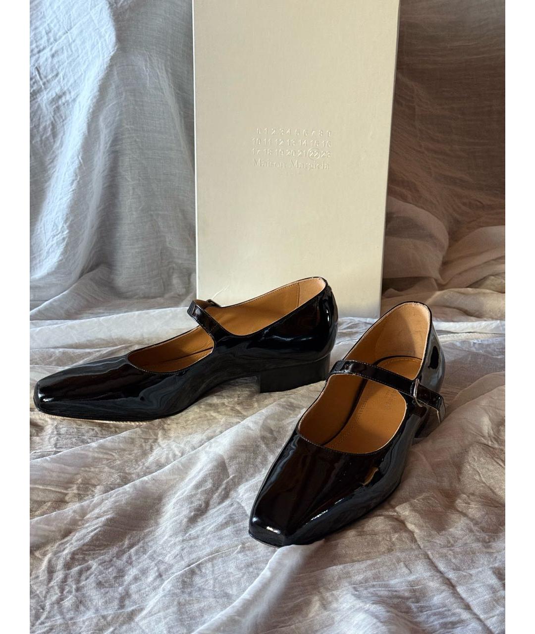 MAISON MARGIELA Черные туфли из лакированной кожи, фото 3