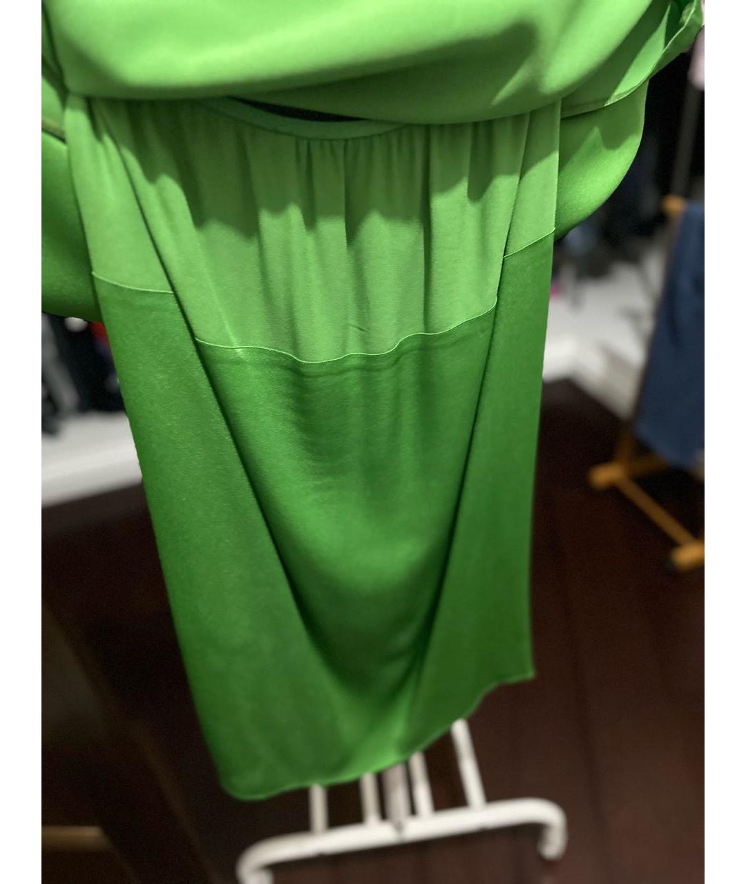 LANVIN Зеленый шелковый костюм с юбками, фото 2