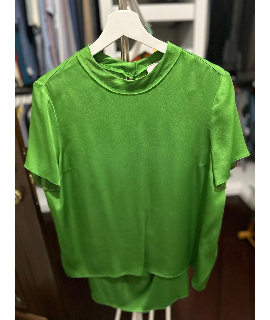 LANVIN Зеленый шелковый костюм с юбками, фото 5