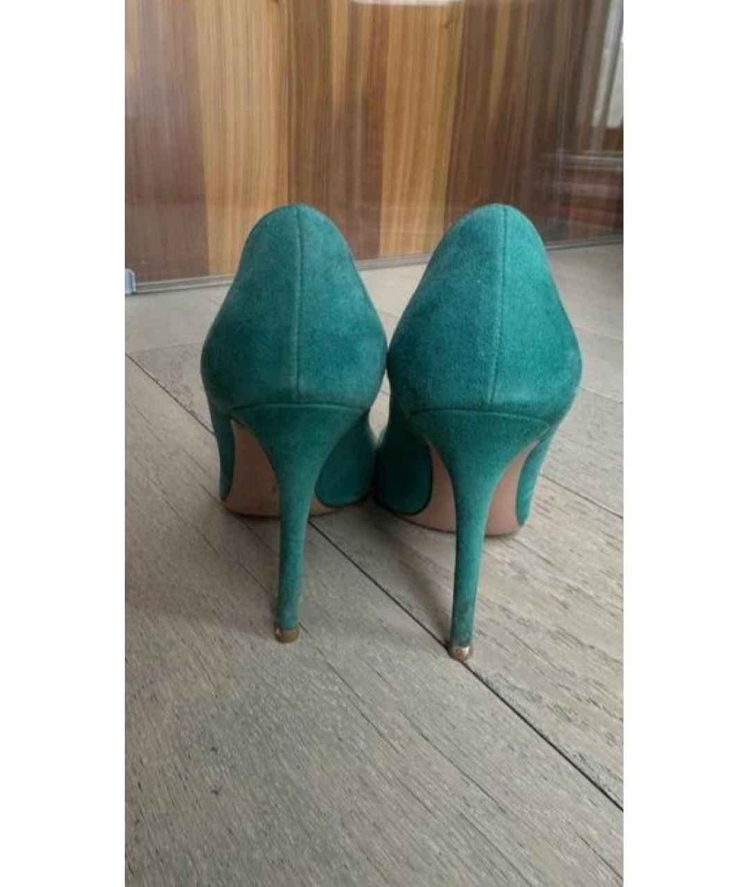 GIANVITO ROSSI Зеленые замшевые туфли, фото 4