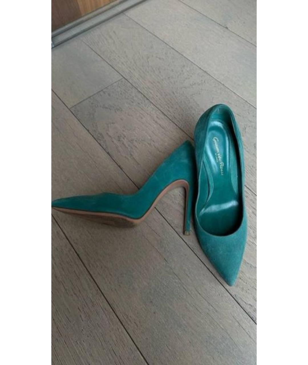 GIANVITO ROSSI Зеленые замшевые туфли, фото 5