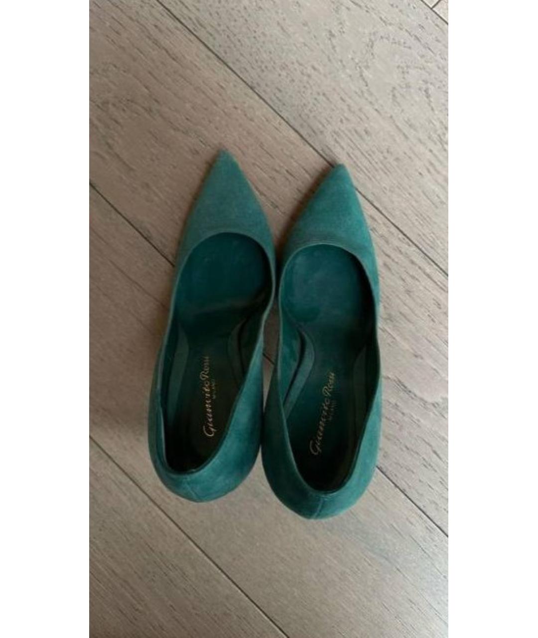 GIANVITO ROSSI Зеленые замшевые туфли, фото 3
