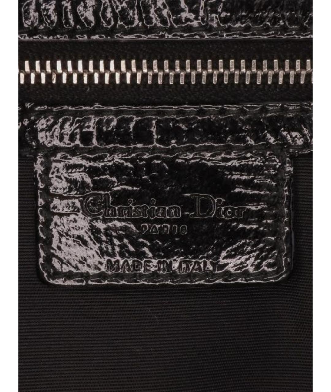 CHRISTIAN DIOR Черная сумка с короткими ручками из лакированной кожи, фото 6