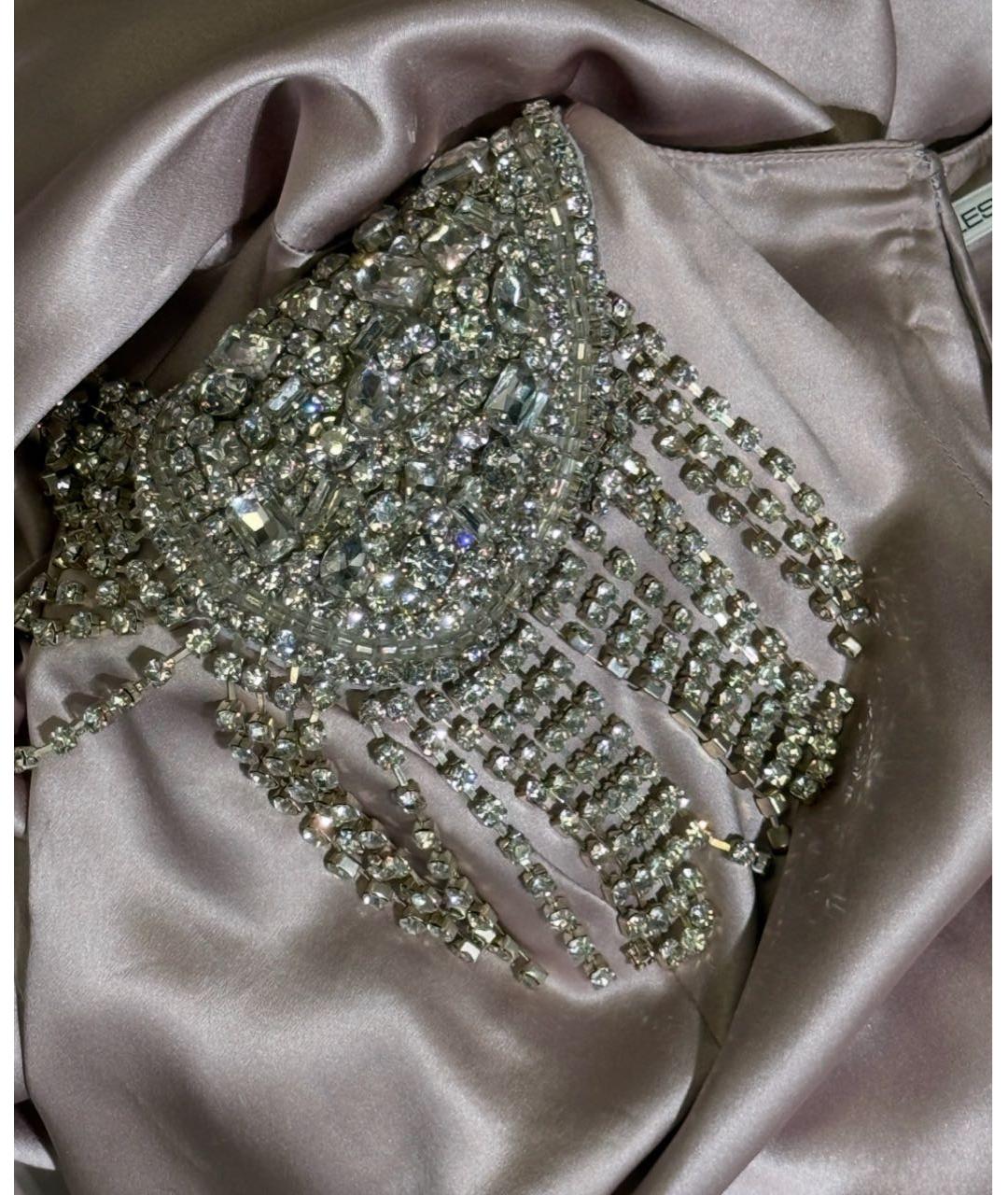 ALESSANDRA RICH Фиолетовое шелковое вечернее платье, фото 4