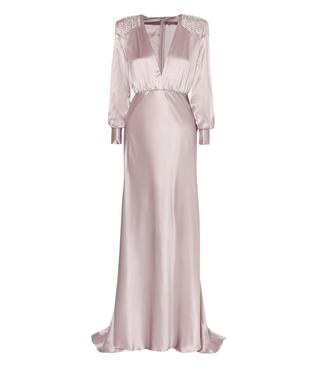 ALESSANDRA RICH Фиолетовое шелковое вечернее платье, фото 1