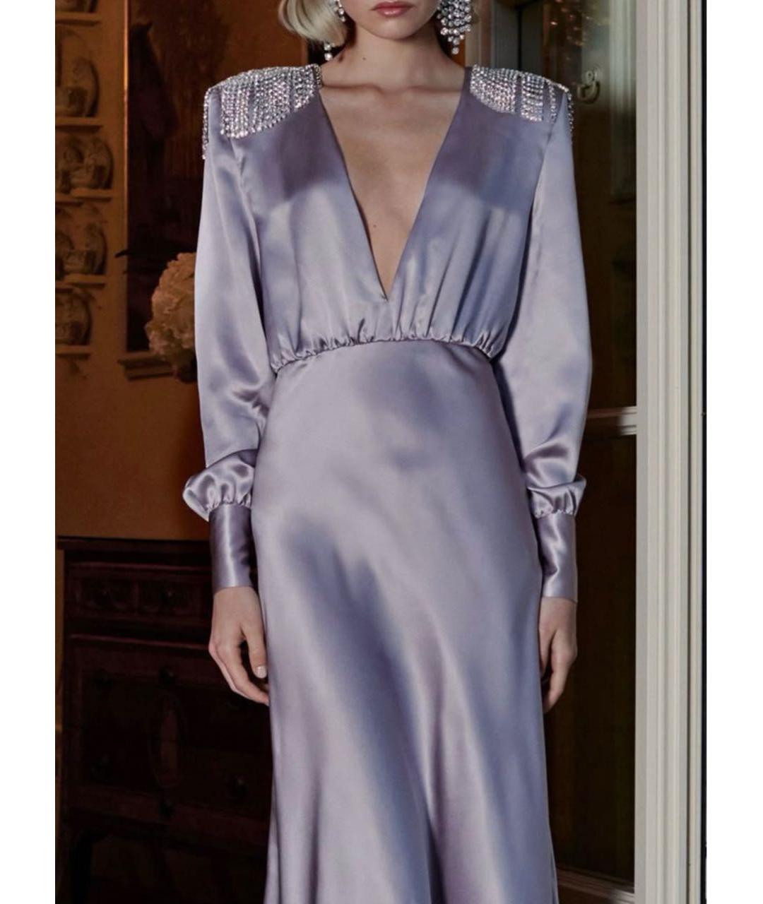 ALESSANDRA RICH Фиолетовое шелковое вечернее платье, фото 6