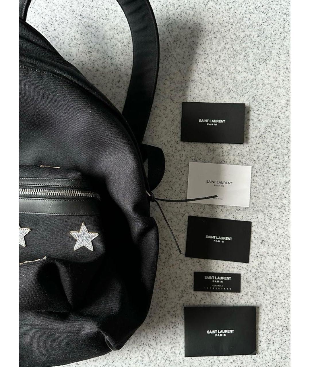 SAINT LAURENT Черный тканевый рюкзак, фото 8