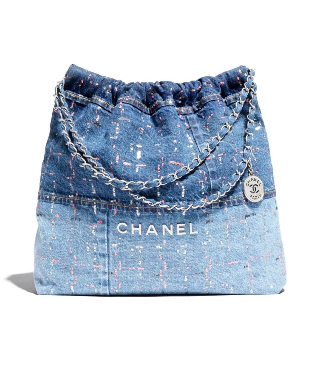 CHANEL Голубая деним сумка тоут, фото 1