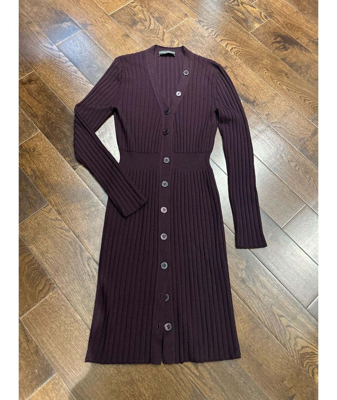 DOLCE&GABBANA Бордовое шерстяное платье, фото 5