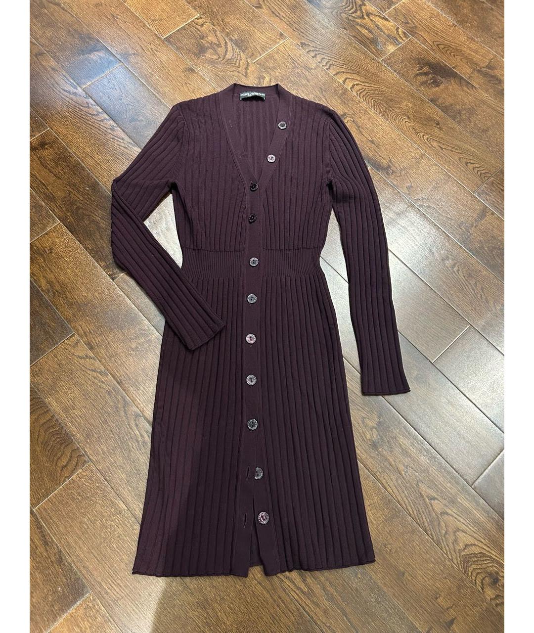 DOLCE&GABBANA Бордовое шерстяное платье, фото 9