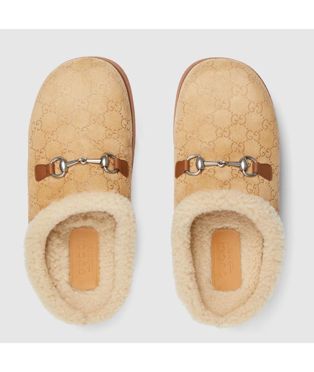 GUCCI Бежевые кожаные мокасины, фото 5