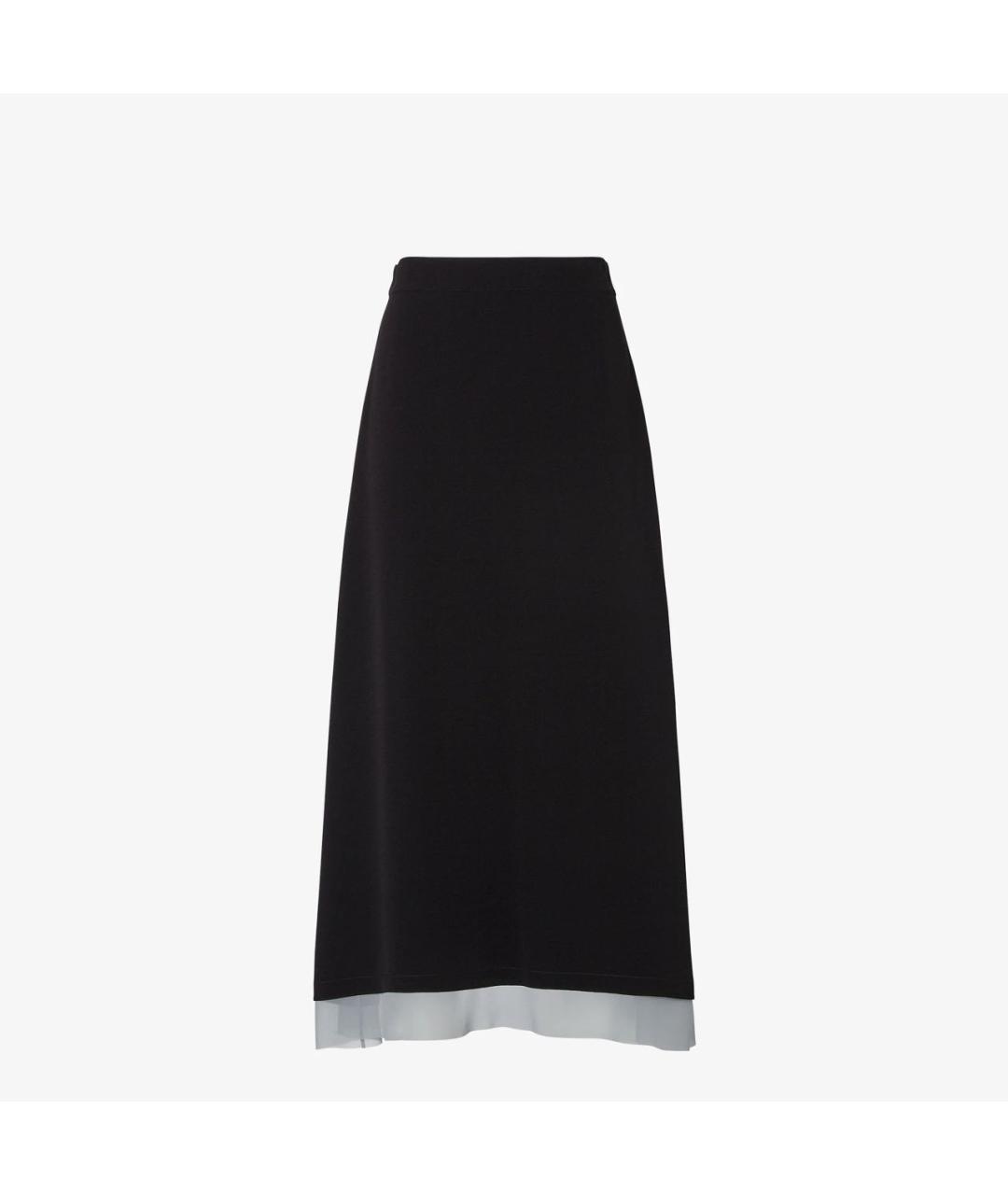 FENDI Черная шелковая юбка миди, фото 9
