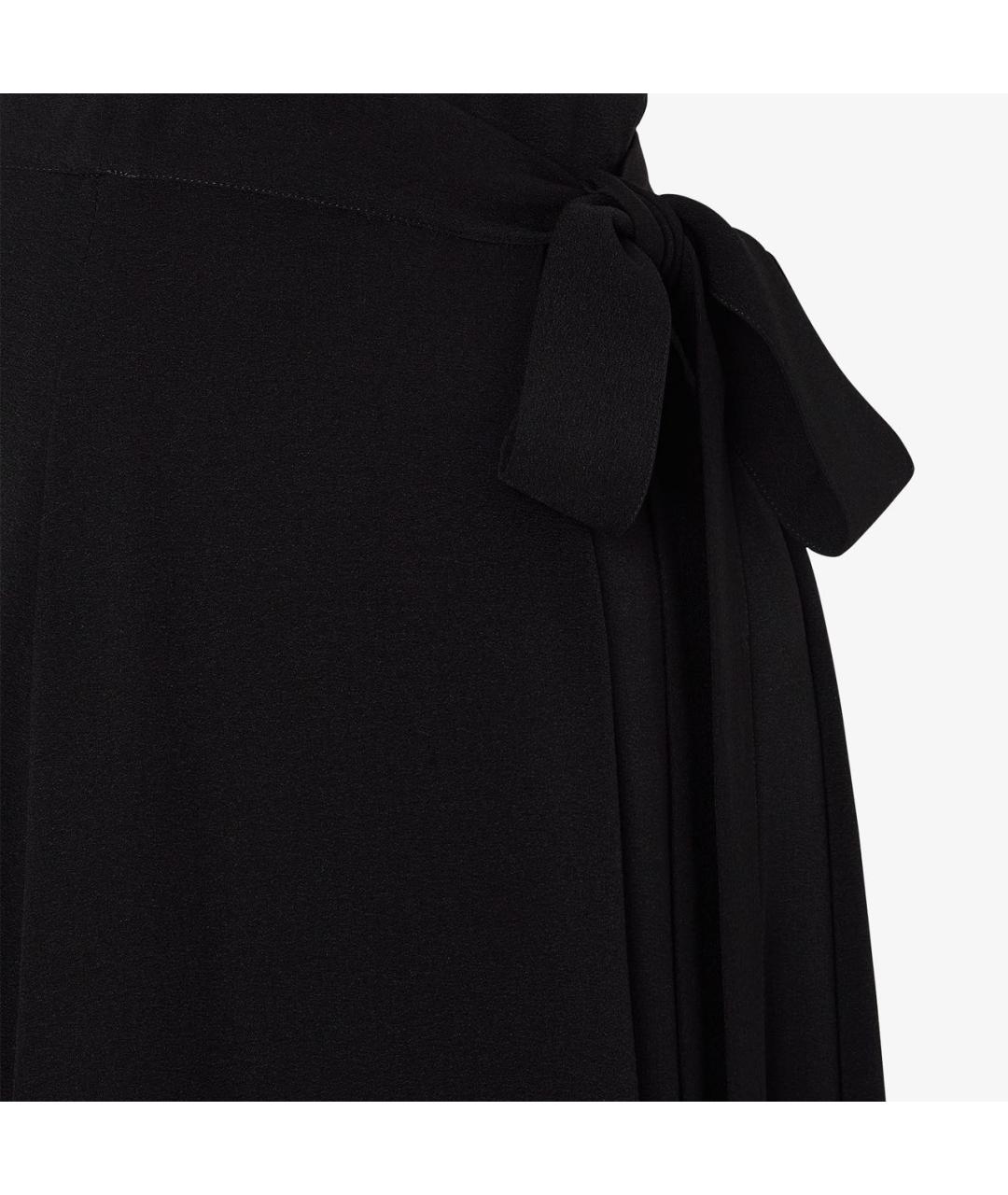 FENDI Черная шелковая юбка миди, фото 4