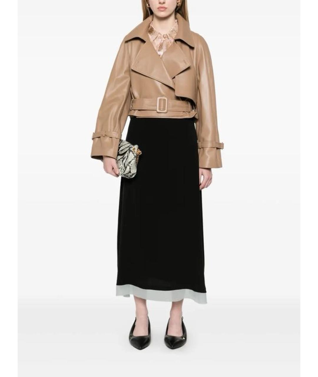 FENDI Черная шелковая юбка миди, фото 8