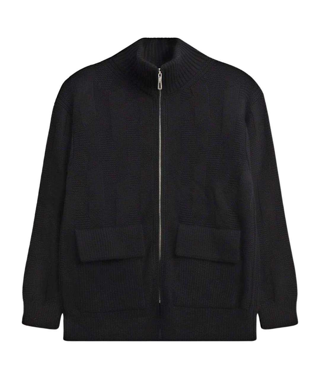 HERMES Черный шерстяной кардиган, фото 1