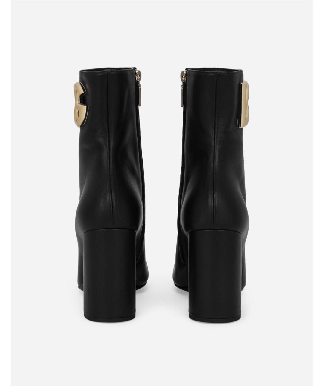 DOLCE&GABBANA Черные кожаные ботильоны, фото 2