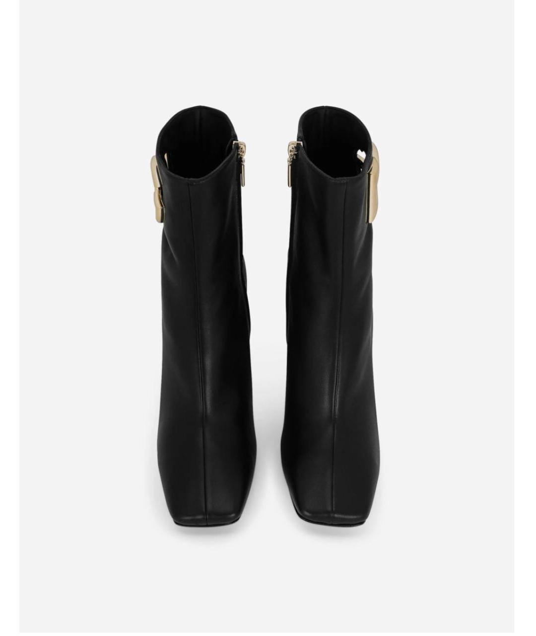 DOLCE&GABBANA Черные кожаные ботильоны, фото 3