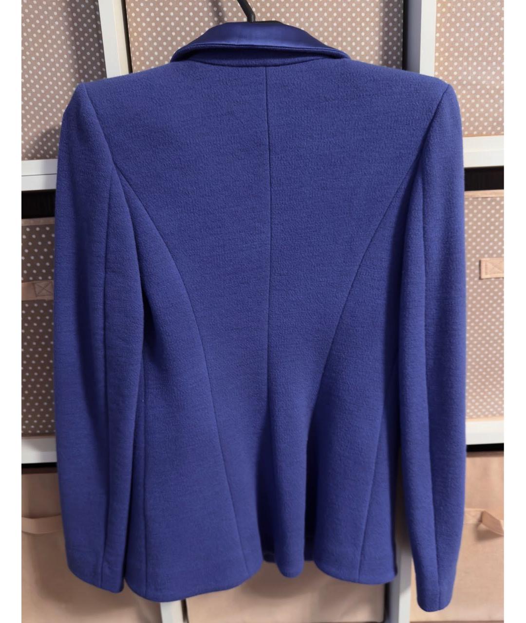 ARMANI COLLEZIONI Синий шерстяной жакет/пиджак, фото 6
